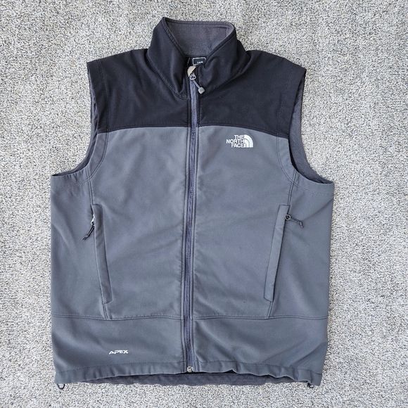 The North Face Apex Vest Black Gray Zip Up Jacket Coat Mens Size Large - Picture 1 of 16